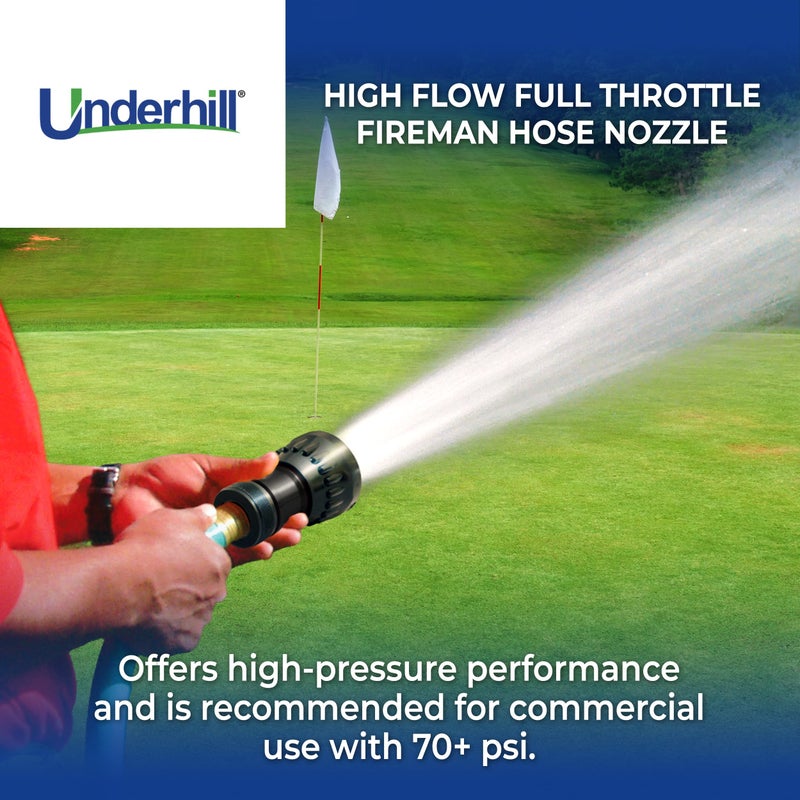 Underhill Garden Water Hose Nozzle Sprayer Jet Attachment, Heavy-Duty Metal and Rubber, Adjustable, Magnum UltraMax Premium Plus Series 1" High Flow Turbo Shift, NG550-DFH-10 - Image 2